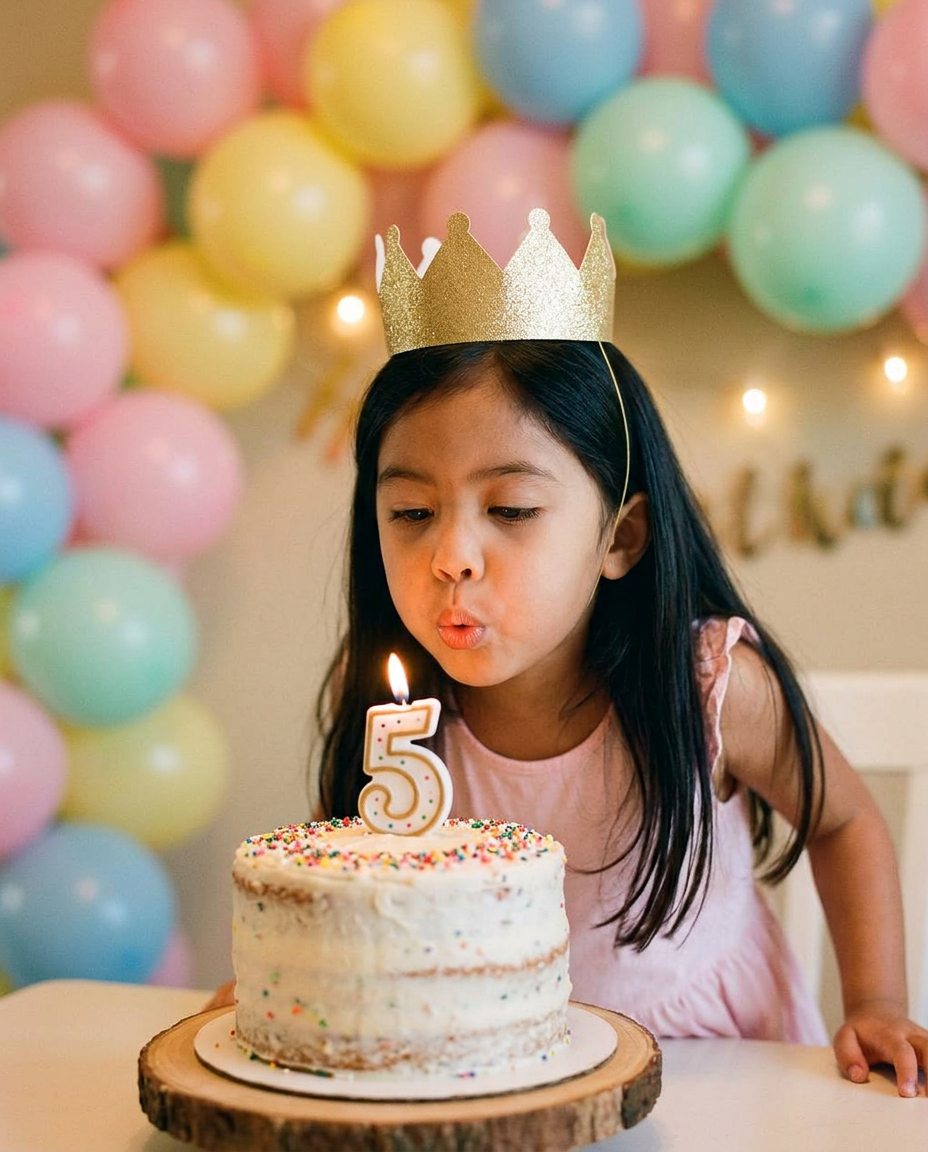 Daughter mid-laugh at her birthday