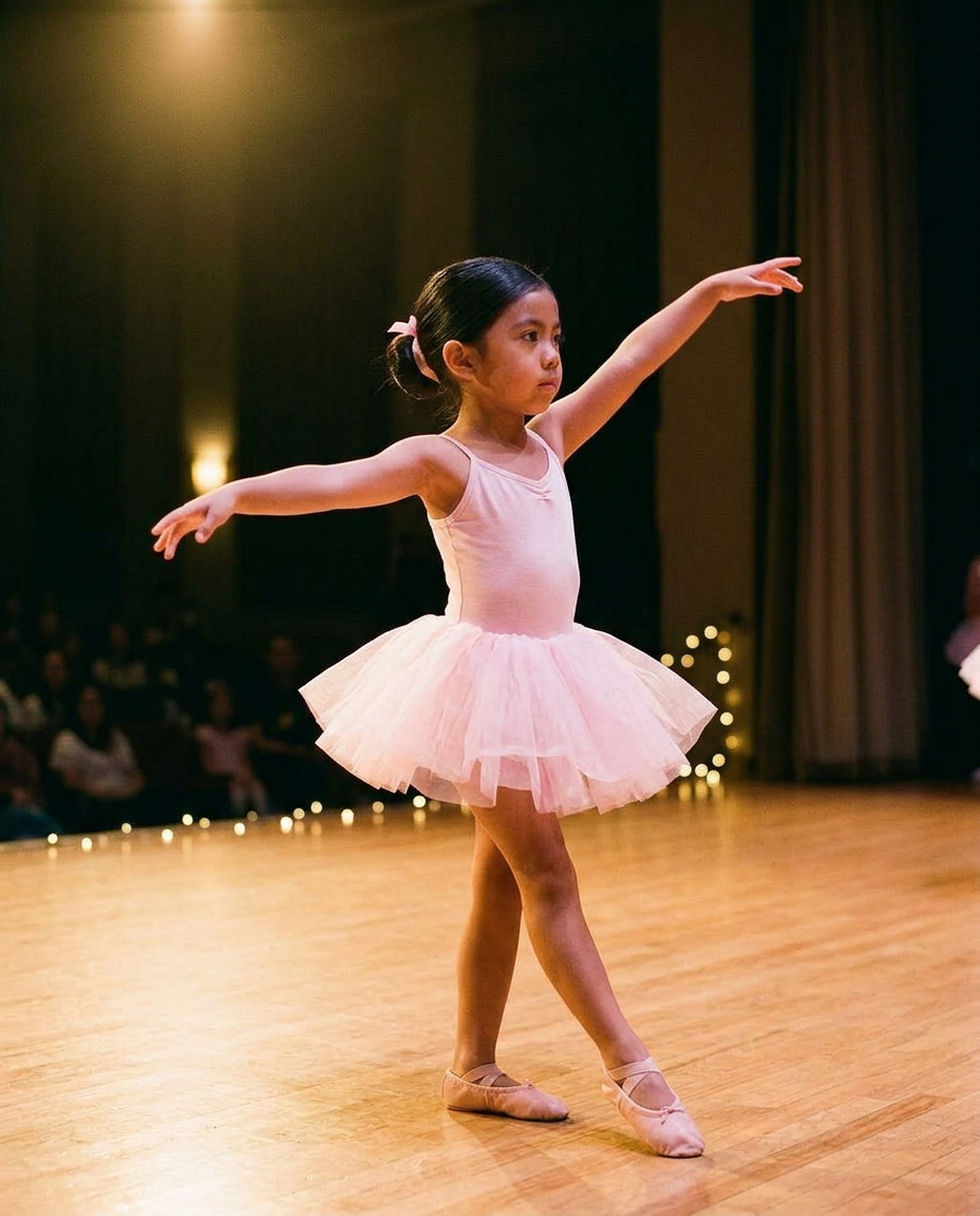 Little girl at her dance recital