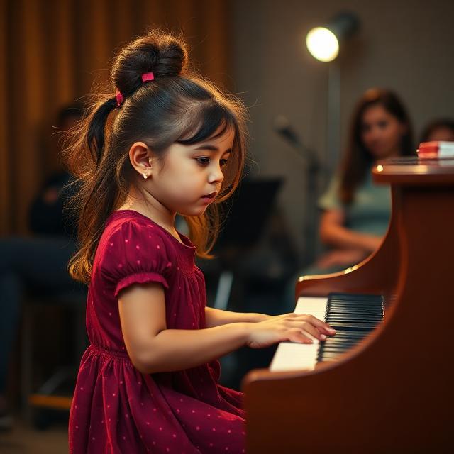 Lucia at the piano
